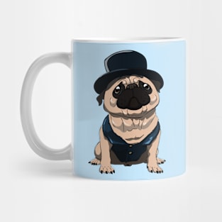 Fancy Top Hat Pug Mug